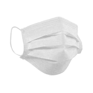 White disposable face mask