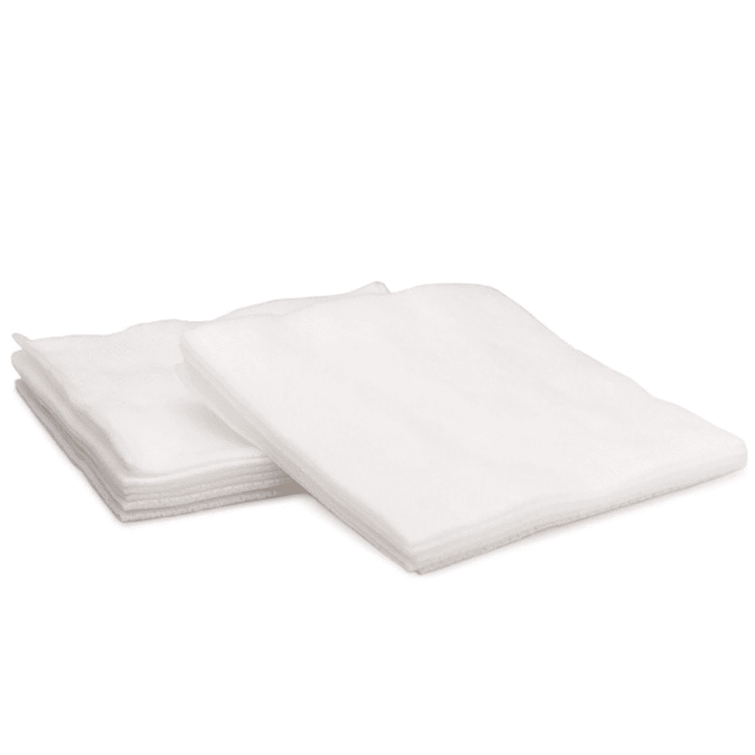 White gauze pads stacked