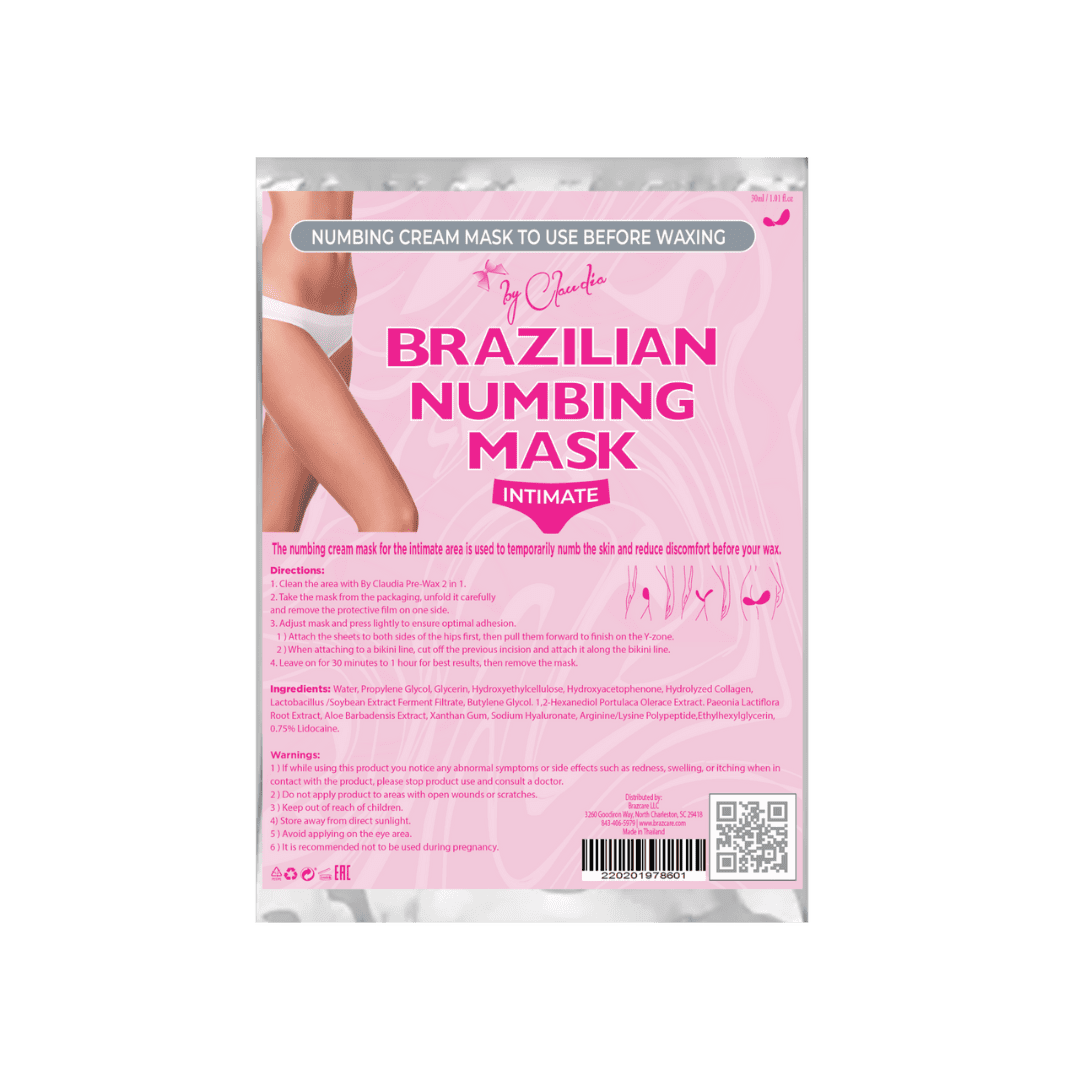 Brazilian numbing mask for intimate use