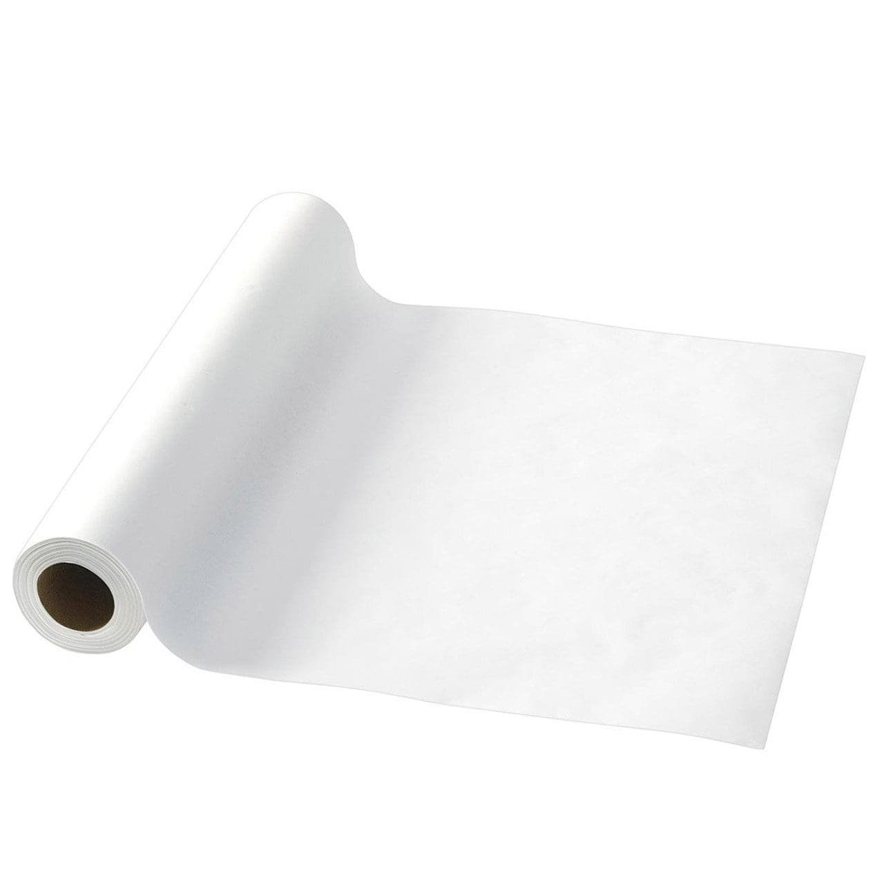 White paper roll unfurled